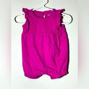 Carter's Pink Baby Romper with Eyelet Detail on top size 3 months